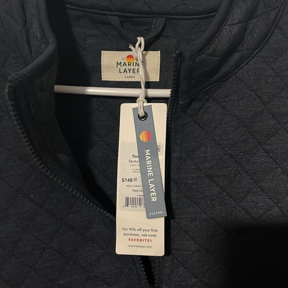 Marine Layer Corbet Full Zip Jacket Navy Heather, NWT - Picture 4 of 7